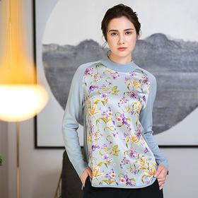 5F 住利安时尚小高领羊毛桑蚕丝印花打底衫