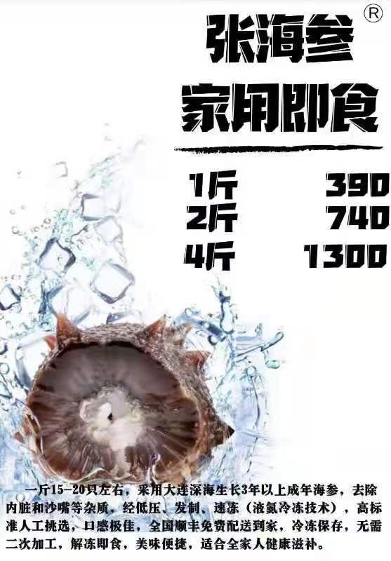 大连野生底播冷冻即食海参