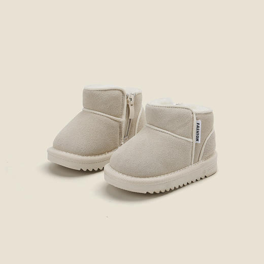 麦布熊儿童鞋纯色雪地靴学步鞋子男童短靴子冬季加绒女宝宝鞋韩版 商品图6