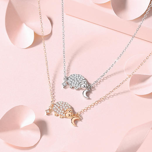 【小羊咩】S925银卡通微镶满钻星月羊了个羊项链【JHY-N001119B】 商品图1