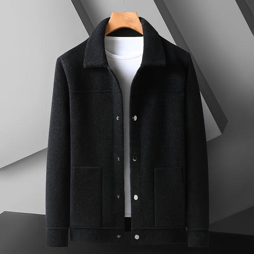 一口价【新款DBJ】大依优型大码男装加肥加大码针织衫双面呢男士开衫外套胖子加厚上衣 商品图2