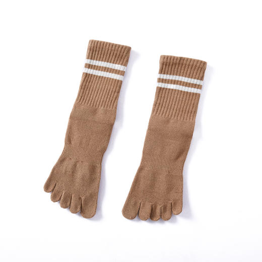 《15送1》哈瓦塔瑜伽罗纹全棉中筒五指袜 商品图4