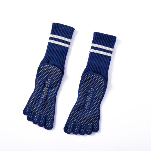 《15送1》哈瓦塔瑜伽罗纹全棉中筒五指袜 商品图1