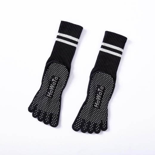 《15送1》哈瓦塔瑜伽罗纹全棉中筒五指袜 商品图3