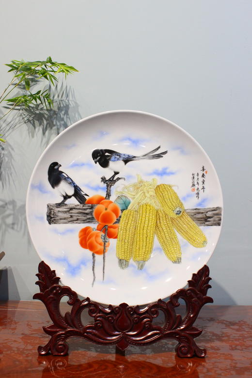 新彩喜鹊赏盘 商品图0