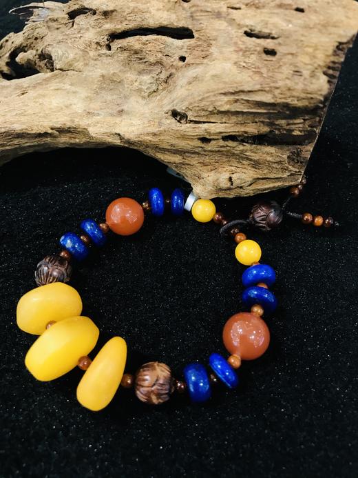 5F JADE吉祥灵玉 蜜蜡青金手链 商品图0