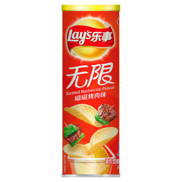 乐事罐装薯片嗞嗞烤肉味104g 商品图0