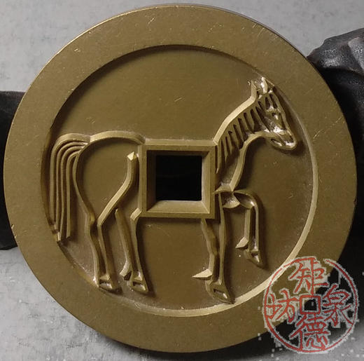 古泉书馆文创 隋唐人物花钱 雕母 文房铜镇  DH0015 商品图6