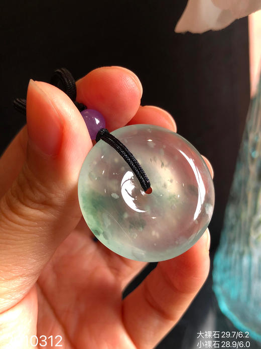 2010312，玻璃木纳飘花平安扣裸石，玻璃木纳飘花平安扣裸石。具体价格微信咨询 商品图6