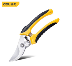得力DL2789修枝剪8"不锈钢特氟龙刀头(黄)