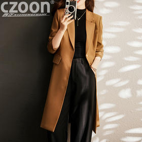 XZ-g721 韩版长款风衣外套2022年秋季新款气质女神范休闲百搭通勤大衣