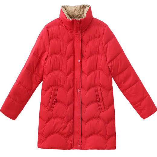 QYM 43D35-L波浪纹修身时尚保暖羽绒服翻领休闲鸭绒外套 商品图3