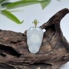 18K金镶和田玉白玉吊坠-叶子 商品缩略图0