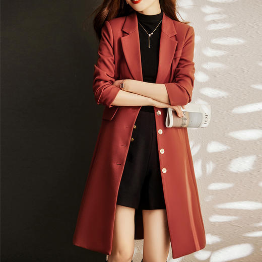 XZ-g721 韩版长款风衣外套2022年秋季新款气质女神范休闲百搭通勤大衣 商品图6