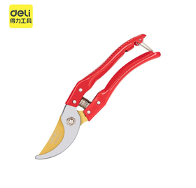 得力DL580231专业果农修枝剪全金属手柄8"65Mn镀钛刀头(红)