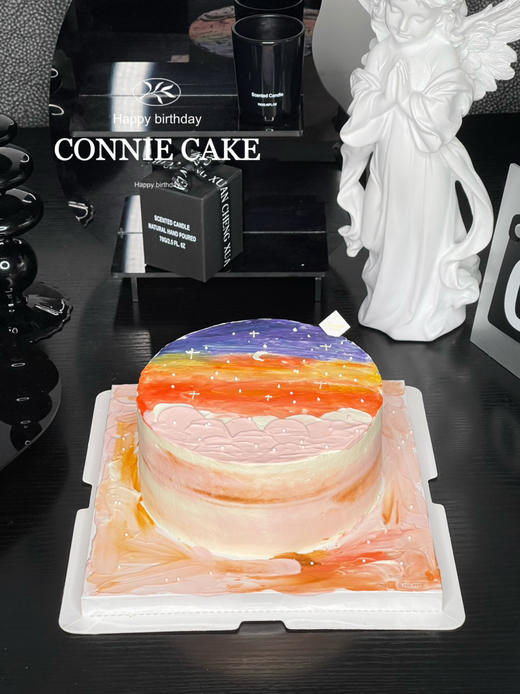 【1268】手绘朝霞日落油画蛋糕 商品图2