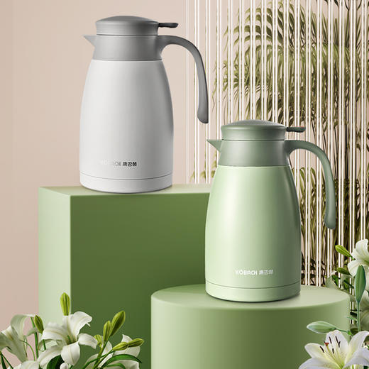 康巴赫小红点家用保温壶白色/绿色 商品图0