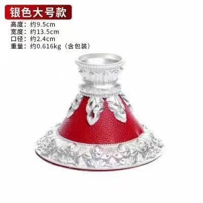 手摇转经轮底座亚青红皮合金莲花底座佛教用品密宗手摇转经筒底座大小号 商品图4