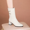 时尚圆头欧美复古，高跟粗跟侧拉链瘦瘦靴 TFJC-W79 商品缩略图2