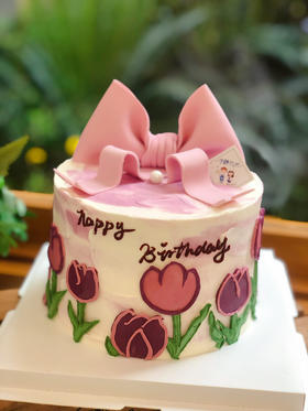 翻糖蝴蝶结奶油蛋糕 下单前请仔细阅读商品详情