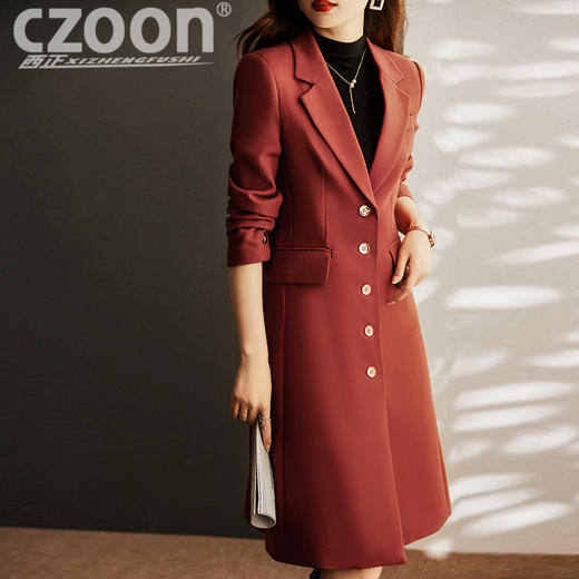 XZ-g721 韩版长款风衣外套2022年秋季新款气质女神范休闲百搭通勤大衣 商品图2