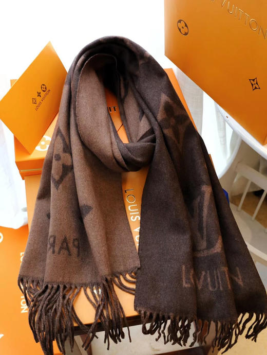Lv新款栗色🌰羊绒围巾 商品图5