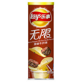 乐事罐装薯片黑椒牛扒味104g