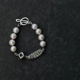 SpoiledBrat JewelryOT扣纯银珍珠手链