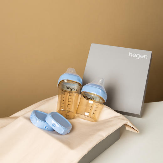 新加坡Hegen小礼盒 进口新生婴儿防胀气宽口径PPSU奶瓶礼盒装 储奶/辅食/零食罐 0-6月 商品图3
