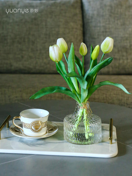 郁金香仿真花高档pu单支白色假花ins北欧风卧室内客厅装饰摆设件 商品图5