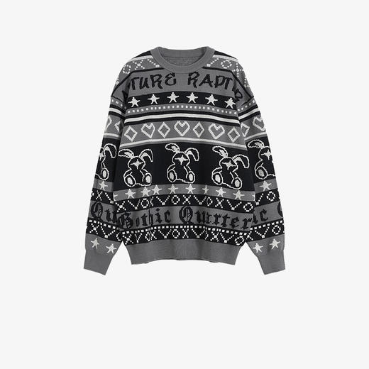 西遇提花毛衣男款新款圆领内搭兔子针织衫潮牌长袖上衣10132010 商品图0