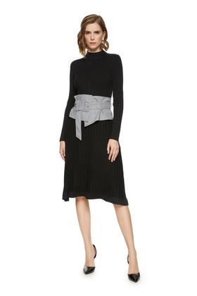 ZVY 千鸟格腰封针织连衣裙 8310