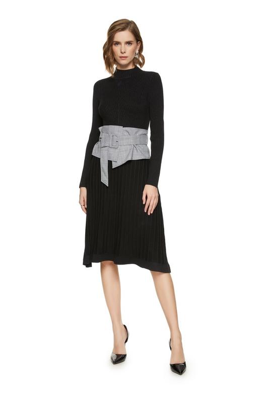 ZVY 千鸟格腰封针织连衣裙 8310 商品图0