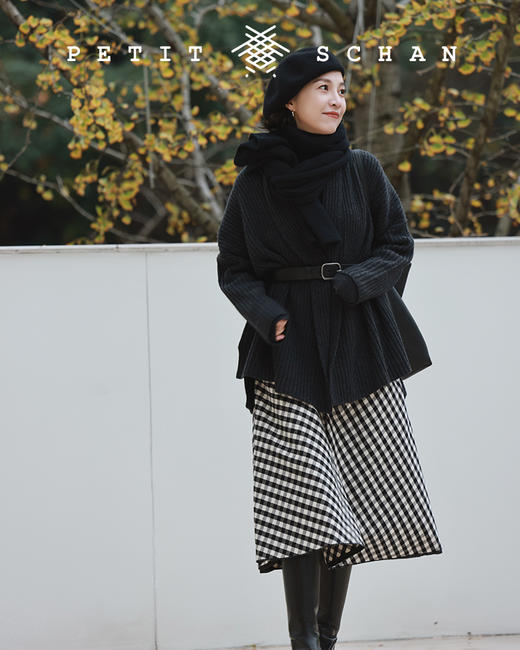 PETIT SCHAN小闪 CLO#160 waltz 圆舞曲 日本进口双面磨毛棉麻半身裙极简主义法式伞裙 商品图1