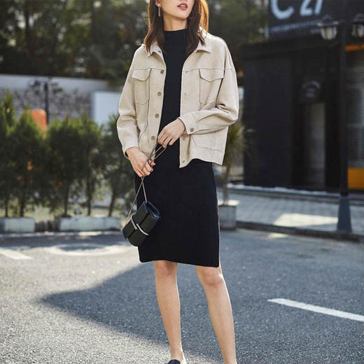 裁缝学苑AG03麂皮绒派克宽松港风短款上衣1:1实物服装纸样图纸牛皮纸样 商品图3