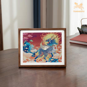 铜师傅 手工錾刻 铜雕画 《麒麟呈祥（桌面）》