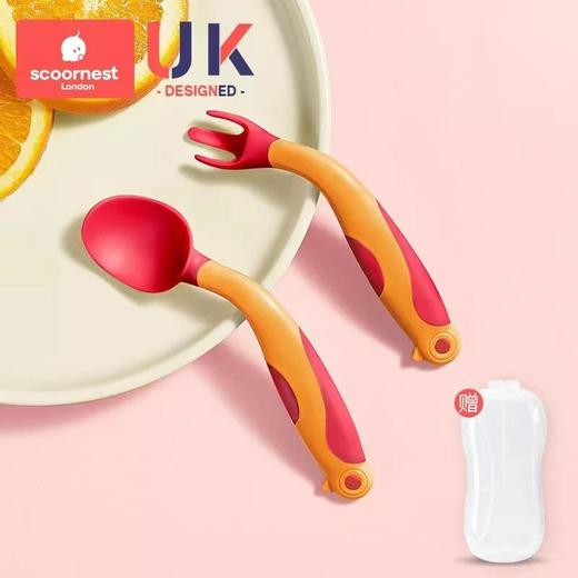 【2套装】科巢宝宝学吃饭训练勺子婴儿辅食弯头叉勺一岁可弯曲儿童餐具套装辅食勺 商品图7