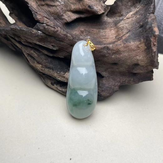 18k翡翠吊坠-S纹飘花豆子35*14# 商品图0