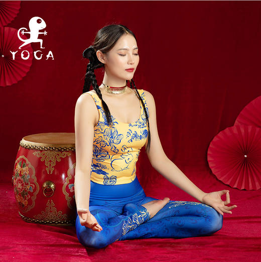 清仓款不退不换【现货秒发】壁虎瑜伽【钱兔无量-上衣】印花U型聚拢背心 （一体式胸垫） 商品图3