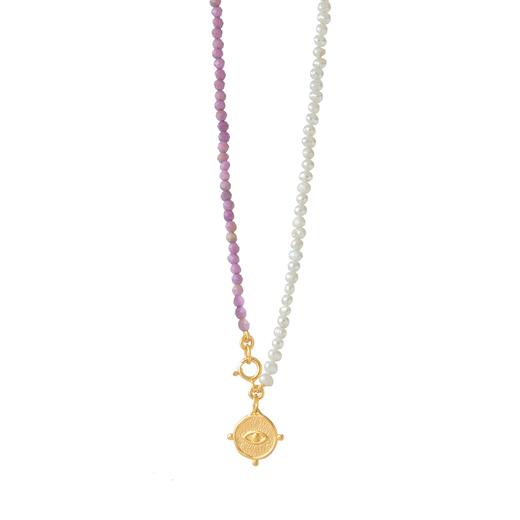 北京仓｜Barbóra-Strawberry-锂云母石 珍珠 项链［希腊设计师] 商品图0