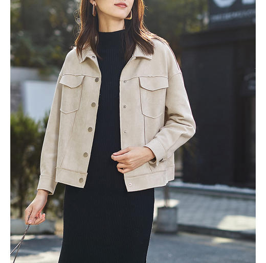 裁缝学苑AG03麂皮绒派克宽松港风短款上衣1:1实物服装纸样图纸牛皮纸样 商品图1