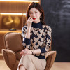 心形半高领毛衣上衣洋气拼色针织打底衫厚款CC-101-35071 商品缩略图0