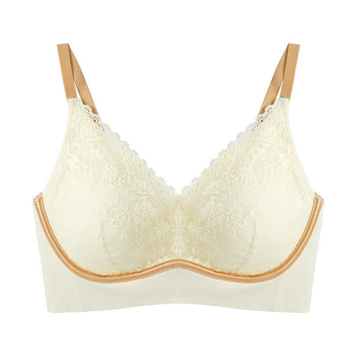 【2件更优惠！】丁氧芭2022新品无痕贴合法式内衣轻奢蕾丝养护文胸无钢圈固定杯聚拢款 商品图7