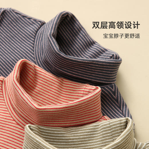 【软糯精梳棉】百搭款条纹高领打底衫PDT2208 商品图3