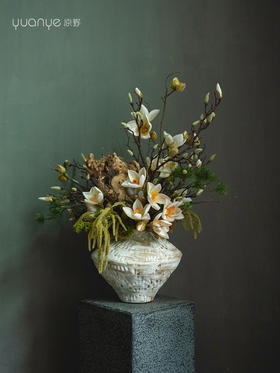 侘寂风日式中式仿真花摆件陶瓷复古餐桌酒店客厅创意插花装饰摆设