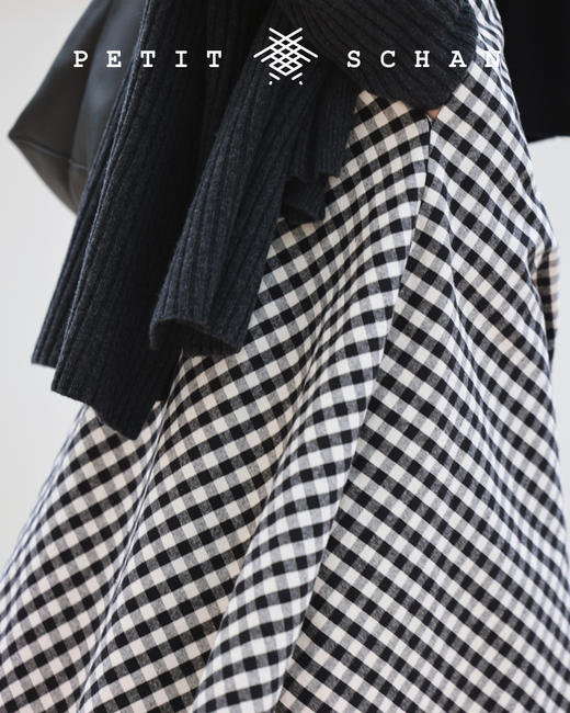 PETIT SCHAN小闪 CLO#160 waltz 圆舞曲 日本进口双面磨毛棉麻半身裙极简主义法式伞裙 商品图0