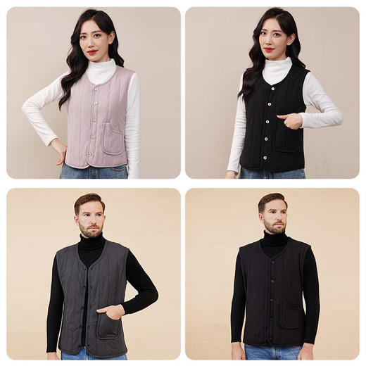 【98%羊毛填充】北极绒巨暖羊毛马甲男女冬季加绒加厚中老年爸妈坎肩 商品图3
