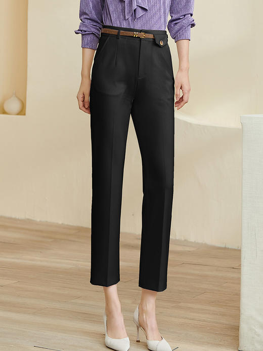 剩S 米思阳2024秋季新款知性OL职场女式九分裤纯色百搭修身小脚裤0120 商品图1