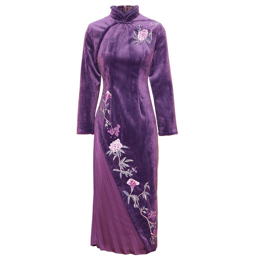 中国风衣服时尚改良旗袍丝绒国潮复古日常修身显瘦连衣裙OG-9075 商品图4