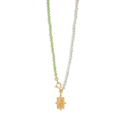 北京仓｜Barbóra-Pistachio-橄榄石 珍珠 项链［希腊设计师] 商品图0